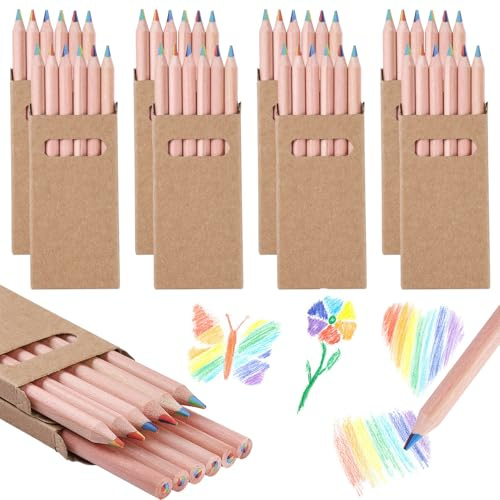 60 Stück Regenbogenstifte Kinder, 7 in 1 Regenbogen Buntstifte Klein | Mini Mehrfarbige Farbstifte für Kunst, Zeichnen, Skizzieren, Färbung, Mitgebsel Kindergeburtstag