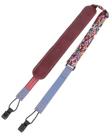 MAJORMENCH PU Leder Ukulele Gurt Einstellbar Doppelhaken Schultergurt Ohne Bohren Schonend Für Erwachsene Musiker Geschenk Zufällige Farbe Zufällige Farbe