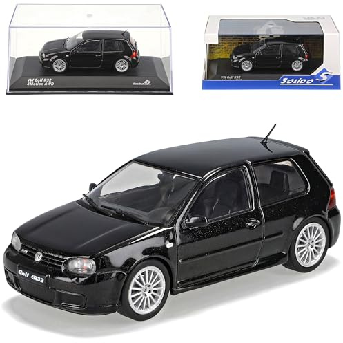 alles-meine.de GmbH VW Volkswagen Golf IV R32 Schwarz 3 Türer 1997-2003 1/43 Solido Modell Auto mit individiuellem Wunschkennzeichen