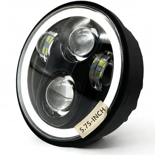 5.75 Zoll LED Motorrad Scheinwerfer - mit DRL Hi/Lo Abblendlicht Passend, für 5.75-Zoll Runde Scheinwerfer Konzipiert, Kompatibel mit Vielen Gängigen Motorradmodellen, für Simson S51 S70 S50 S50B