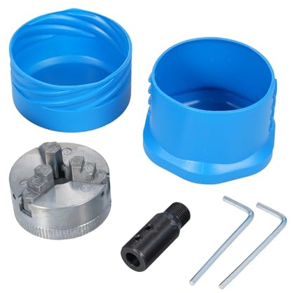 ZASCHMOY 3-Backen-Drehfutter für Schleifmaschine, Selbstzentrierendes Spannfutter mit T-Schlüssel für Drehmaschine, 3D-Drucker, Bohren, Fräsmaschine, Zinklegierung, 50 Mm Durchmesser (BLUE)