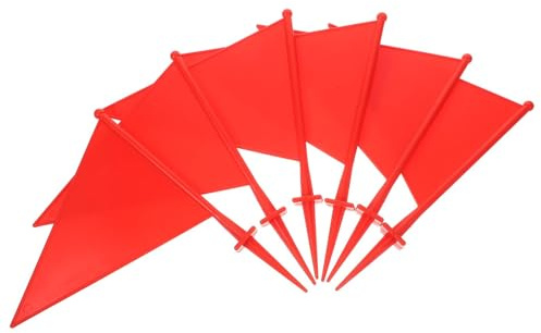 ifundom 6 Pièces de Drapeaux de Marquage de Pelouse en Plastique Abs, Triangles Rouges Faciles à Insérer pour Irrigation et Projets de Construction de Jardin