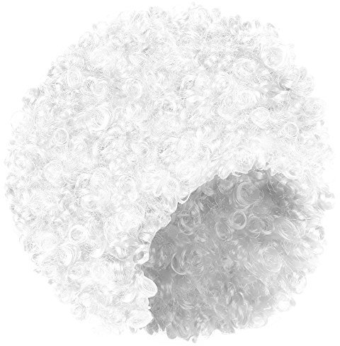 shenky Afro Perücke und Haarteil für Damen Fasching Karneval (Weiß)