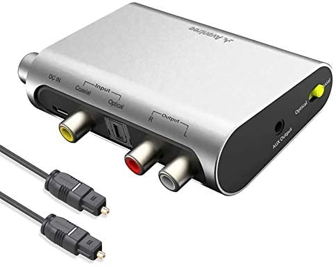 Avantree DAC02 DAC DA Wandler Digital Analog Wandler Audio Konverter, SPDIF Toslink Adapter mit Optisch Kabel, Volume Control,TV Optisch Koaxial Input, Kopfhörer Lautsprecher 3.5mm AUX RCA L/R Output
