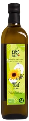 Aceite de Semillas de Girasol Ecologico y Crudo - 750ml. Aceite de Girasol sin Refinar para Freir o Cocinar. Fuente de Omega 6 Ácido Linoleico Vitamina E y Antioxidantes.
