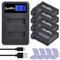 DuraPro Batterie AHDBT-401 (4 confezioni) 1500 mAh + LCD Dual USB Charger per Gopro 4 Batteria Gopro Hero 4 Nero/Argento Batterie Fotocamera