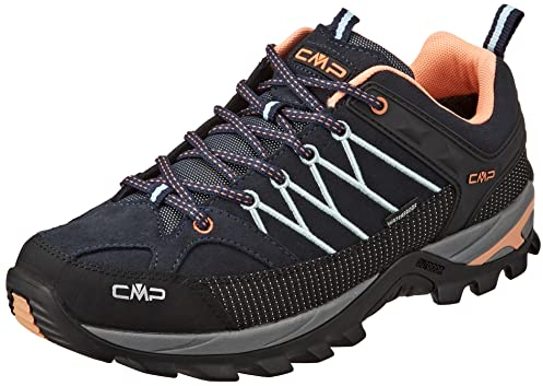 CMP Rigel Low Wmn Trekking Shoes Wp, Scarpe da trekking Donna, B.Blue-Giada-Peach, 40 EU