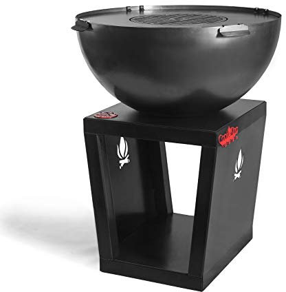 ookKing Feuerschale Santos Grill mit Ständer für Holzvorrat 85cm Ø