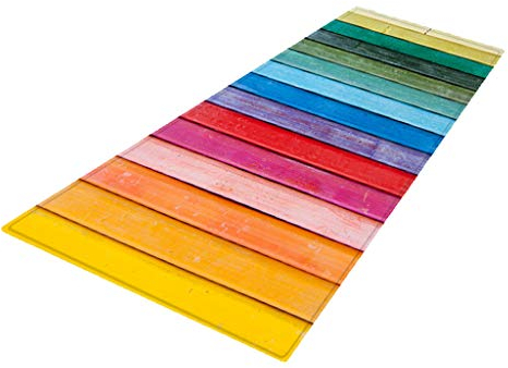 PETSOLA Küchenläufer Teppichläufer rutschfest waschbar Läufer Küchenteppich Teppich Schmutzfangmatte Eingangsmatte für Innen und außen - Regenbogen, 60 x 180 cm