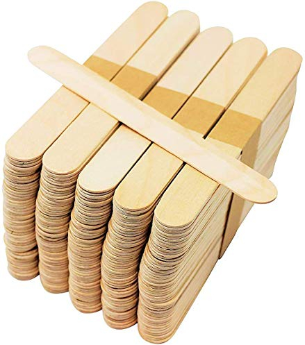 3 Ace Crafts 100 Natural Jumbo Lollipop Sticks, Giant Smooth Wooden Lolly Sticks, Lollipop Stick for Ice Cream, Waxing Spatulas, Craft Sticks for Art, Popsicle Stick, Glue Spreader Stick, Mixing Stick