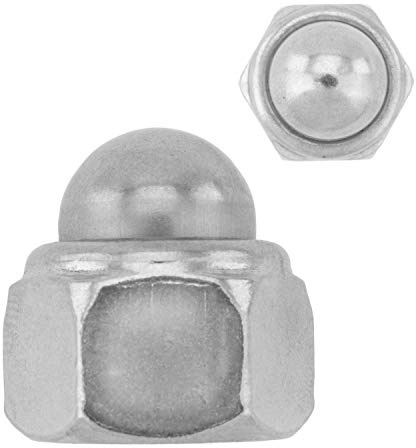 Hutmutter mit Klemmteil (selbstsichernd) M8 aus Edelstahl A2 (10 Stück) | DIN 986 - Stoppmuttern - Edelstahlmuttern von MESAROS®