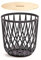 Multifunktionskorb 35L Prosperplast Uniqubo aus Kunststoff in der Farbe Anthrazit 39 (L) x 39 (B) x 40 (H) cm mit Holzdeckel