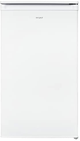 Exquisit Kühlschrank KS117-3-041E weiss | 81 L Volumen | Kühlschrank mit Gefrierfach freistehend | LED | Gemüsefach | Freistehender Kühlschrank mit Gefrierfach