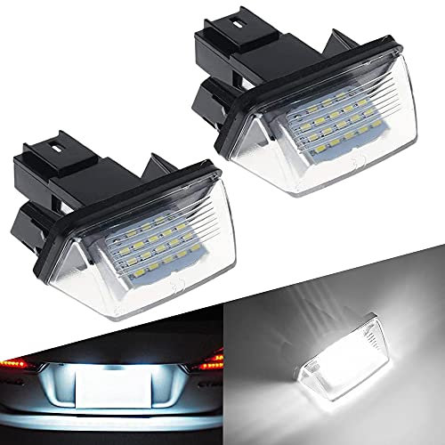 UPXSXT 2Pcs LED Éclairage de la plaque, d'immatriculation auto 12V 3528SMD 6500K Xénon Blanc Feux arrière pour Peugeot 206 207 306 307 308 5008 Citroen C3 C4 C5 Berlingo SAXO XSARA Picassor