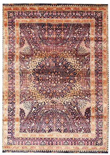 Mareike Teppich, 170 x 240 cm, traditionelles handgeknüpftes Design, Seide/Wolle, mehrfarbig
