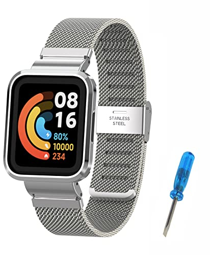 SenMore Compatibile con Xiaomi Redmi Watch 2 Lite Cinturino, Cinturino di Ricambio in Metallo per Cinturino in Acciaio Inossidabile per Redmi Watch 2 Lite Cinturino