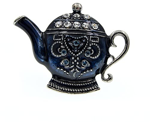 Enamel Teapot Brooch Rhinestone Creative Design Brooches For Women Good Gift