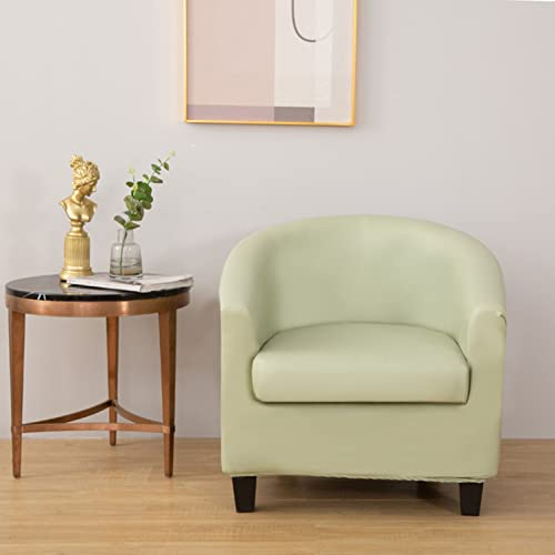 YOPOIY PU Leder Club Chair Schonbezug, 2 Stück Sesselbezug, Stretch Wasserdicht Sesselhusse mit Kissen für Wohnzimmer -grün-Einheitsgröße