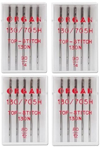 Organ Nadelsortiment Top-Stitch Nadel 80 + 90/System 130/705H/20 Nadeln