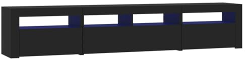 vidaXL Mobile Porta TV con Luci LED Nero 210x35x40 cm