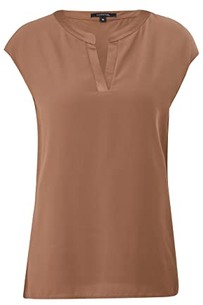 Comma Blusenshirt aus Viskosemix Brown 40