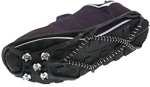 HAFIX® Spikes Schuhspikes Schuhkrallen Anti-Rutsch Schuh-Kette. Eisstollen für Sicherheit im EIS Schnee Glätte. Stollen mit Federn zum Wandern Schuhkralle 1 Paar. 5 Krallen Spring.