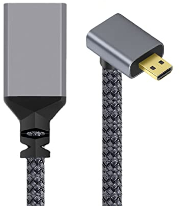 chenyang CY Câble d'extension micro HDMI vers HDMI 1.4 mâle vers HDMI femelle 4K coudé à 90 degrés