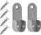 Schrankrohrlager zum Anschrauben, 2 Stück, für 30 x 15 mm ovale bzw. Ø 15 mm runde Kleiderstangen, 2-Loch Schrankrohrhalterung mit Schrauben, silbern-graue Kleiderstangenhalterung, Schrank Rohr Halter