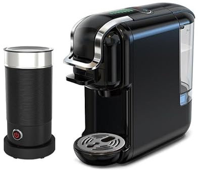ASMEIR Cafetière Multi-Capsules, cafetière Chaude/Froide, Lait, café moulu à dosettes ESE, cafétéria, 19 Bars, 5 en 1 (Color : H2B M1A BK, Size : China_UK)