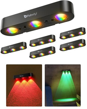 FabStyl Solarleuchte Außenbeleuchtung Wandlampe Zaunleuchte mit 10 Farbmodi & Synchronisationsfunktion, IP65 Wasserdicht, Einfache Installation für Garten, Terrasse, Zaun, Mauer (6 Stück)