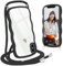 L-FADNUT Handykette für iPhone X iPhone XS Hülle mit Band, Silikon Wellen Rahmenform Handyhülle mit Kordel zum Umhängen, Transparent Schutzhülle Case für iPhone X iPhone XS, Schwarz