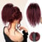 Colorfulpanda Pferdeschwanz mit Klammer Glatt Kurz Clip in Claw Haargummi Haarteil Ponytail Natürliches Kunsthaar Haarverlängerunge Unordentlich Dutt Messy Bun weinrot für Damen Mädchen