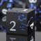 Glitter Blue D&D Metal Dice, DNDND 7 PCS Flower Metallic DND Dice Set with Grogeous Gift Case for Dungeons and Dragon Tabletop Game (Matte Black with Glitter Blue Flower)