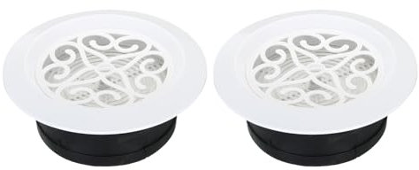 PATIKIL Rejilla de Ventilación Redonda Ajustable de 6 Pulgadas 2Pcs Cubierta de Rejilla de Difusor de Techo de Abs con s y Rejilla de Protección para Baño Cocina Blanco