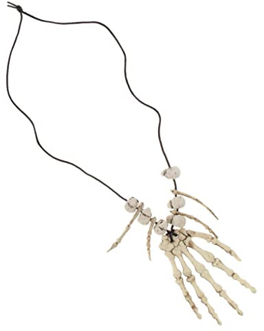 Leisurealeaneag Totenkopf Skelett Hand Knochen Halskette Halloween Höhlenmensch Piraten Verkleidung