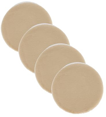 Astra Hochwertiger Kunstfell Teppich flauschig - Teppich Wohnzimmer - Hochflorteppich Lammfell Schaffell Accessoire - Dekofell 4er Set Gold Rund Ø 35 cm