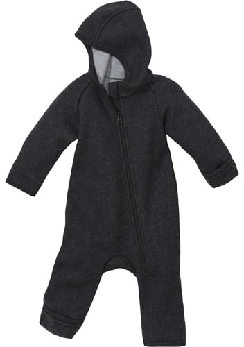 ZIPP-OVERALL Baby & Kinder - 100% Bio-Merino, Wollwalk – atmungsaktiv & angenehm wärmend - unisex Gr. 50 – 116 – nachhaltig & fair – mit Reißverschluss - made in Germany | Anthrazit Gr. 110-116