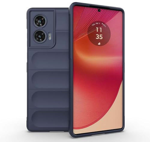 HAOYE Funda para Motorola Edge 50 Fusion 5G, Carcasa Suave Silicona TPU de Cubierta Delgado, Protector TPU a Prueba de Golpes Case Cover con Forro de Tela. Azul Oscuro