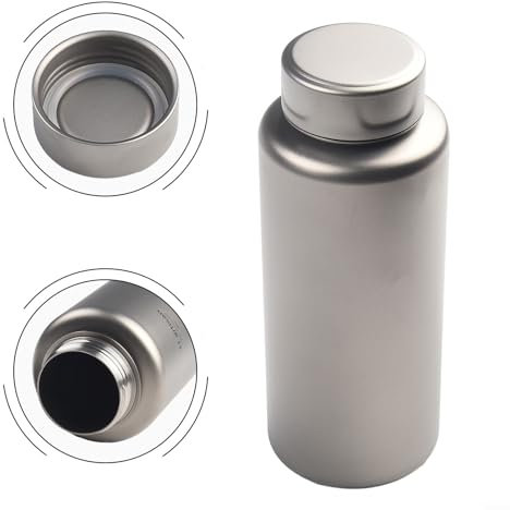 ReachMall Borraccia in titanio da 1 l per campeggio, grande capacità, resistente alle cadute, leggera (700 ml)