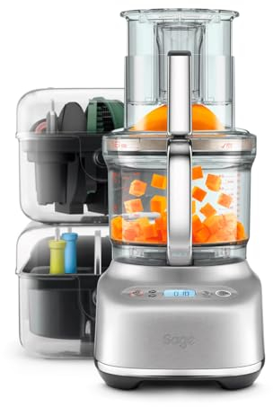 Sage - The Paradice 16 - Robot de Cuisine - Tranche, Râpe, Frite, Émince et Réduit en Purée - Acier Inoxydable Brossé