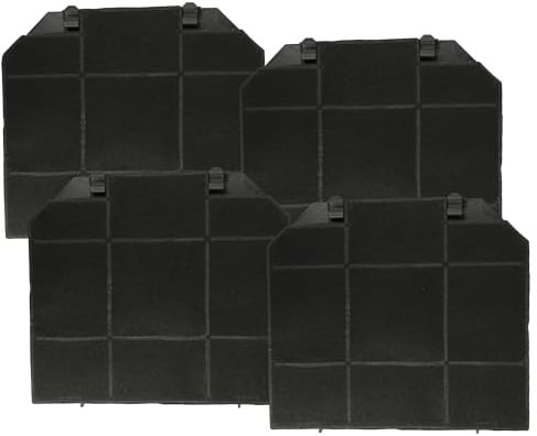 vhbw 4x Aktivkohlefilter kompatibel mit Franke Tube Insel FTU 3807 I XS 77 H, Tube FTU 3807-P XS 70 H Dunstabzugshaube - 26,5 x 23,5 x 1,5 cm