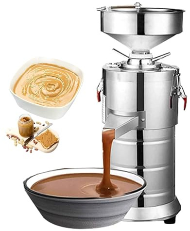 Commercial Peanut Butter Machine, Peanut Butter Grinder, Adjustable Particles Thickness, 15 Kg/Hour Output and 2850r/min, Pure Copper Motor and Low Noise, for Hotels, Restaurants, Canteen