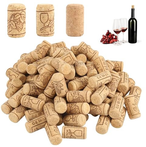 100 corchos de vino, 2,2 x 4,4 cm, corchos para manualidades, corchos de vino, corchos para botellas de champán con patrón, para botellas de vino, botellas de cerveza, botellas de cristal,
