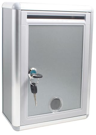Anregungsbox mit Schloss 215x105x285 mm Spendenbox Kommentarbox Wahlurne Ticketbox Aluminium Aufbewahrungsbox für Büro, Kundenzentrum, Hotel, Zuhause