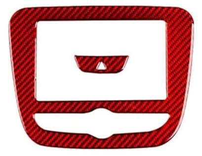 Qjahxkf Kohlefaser Aufkleber Für Chevrolet Für Malibu XL 2016-2018 Center Console Navigation Carbon Fiber Trim Aufkleber Dekorativ Zubehör Geschenk(Red Carbon)