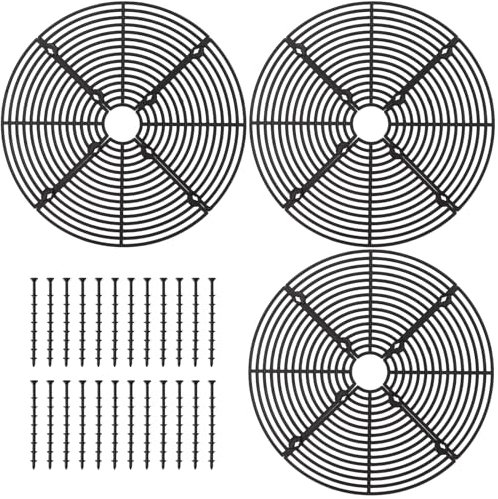 SWEWARM 3 Pcs Plant Pot Grids, 11.8in Cuttable Grid Flower Pot Covers with 24 Stakes, ABS Plant Flower Protectors, Pet Digging Stoppers for Indoor Outdoor Plants