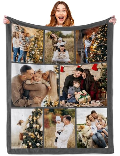 Tingwei Personalisierte Kuscheldecke, Warm, Flanell, 100% Polyester, 60 x 80 Zoll (150 x 200 cm), Personalisierte Decke, Geschenk für Mama, Papa, Paare, Freundin, Freund