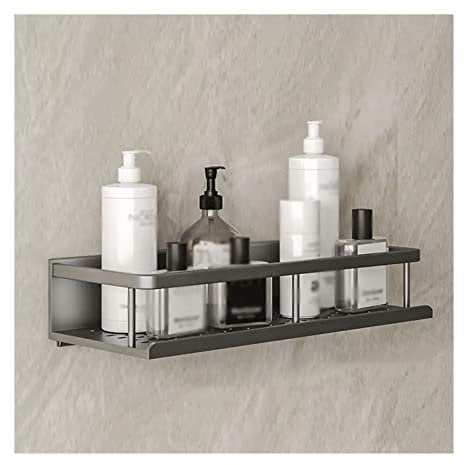 HPTHLY Storage Rack Toilet Washstand Simple Storage Rack Kitchen Countertop Metal Storage Rack Wall Perforated Storage Rack，30