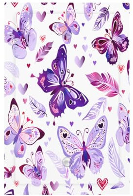 Mexpekil Copertura per interruttore della luce con piume di farfalla viola, 1 banda singola, piastre vuote da parete, copertura decorativa per presa elettrica per casa e ufficio