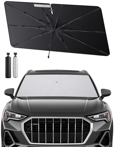 SHAOHAO Compatible con Audi Q3 F3 2019-2025 Parasol Coche Delantero Protector Solar Parasol Paraguas Coche Resiste a los Rayos UV Plegable Audi Q3 Accesorios